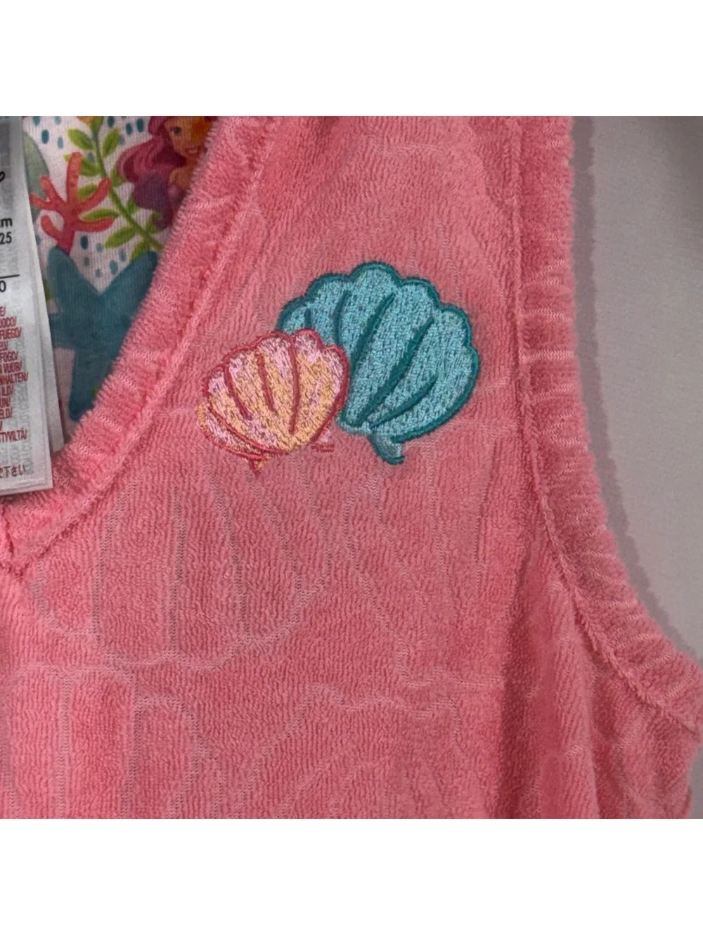 Disney Ariel Girls Hooded Swim Cover Up Size 5/6